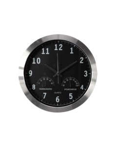 HORLOGE MURALE  EN ALUMINIUM AVEC THERMOMÈTRE &...