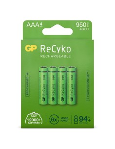 AAA batterij Oplaadbaar GP NiMH 950 mAh ReCyko 1,2V 4 stuks