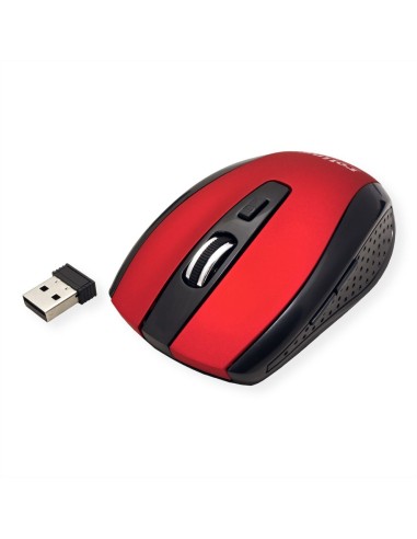 ROLINE Draadloze USB optische muis, rood/zwart