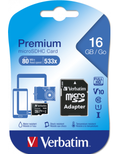 Micro SD geheugenkaart met 16GB SD adapter