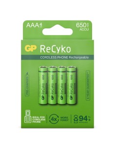 AAA batterij Oplaadbaar GP NiMH 650 mAh ReCyko 1,2V 4 stuks