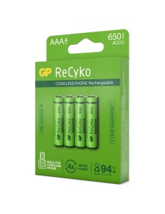 AAA batterij Oplaadbaar GP NiMH 650 mAh ReCyko 1,2V 4 stuks 2