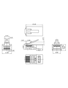 Fiche à sertir RJ45catg 6  par 10pcs
