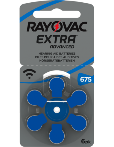 Rayovac Extra Advanced Hearing Aid Zinc-Air 675A blister 6