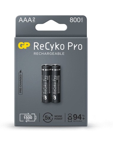 AAA batterij Oplaadbaar GP NiMH 800 mAh ReCyko Pro 1,2V 2 stuks
