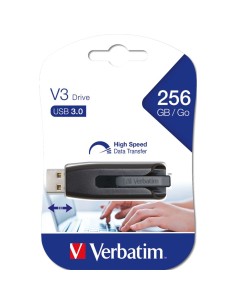 256 GB grijze USB 3.0-sleutel VERBATIM