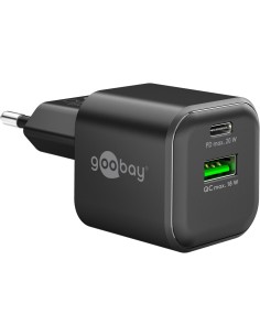 20 W Chargeur Rapide Double USB-C PD GaN noir