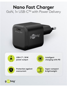 30 W Chargeur Rapide USB-C PD GaN Nano noir 2