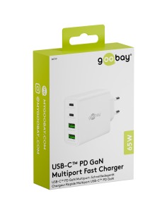 Chargeur rapide multiport USB-C PD 65 W blanc