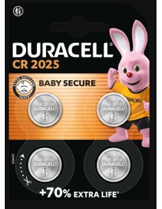 DURACELL - PILE BOUTON LITHIUM 3 V - DL2025 BL4 - 4pcs