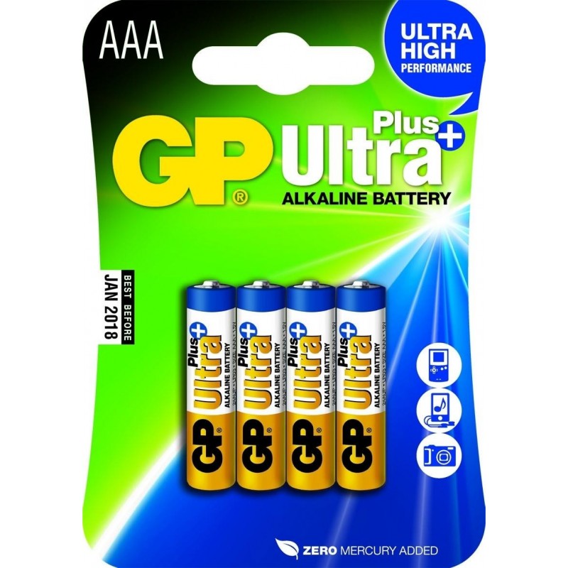 Blister 4 piles AAA - Micro ULTRA PLUS Alkaline GP