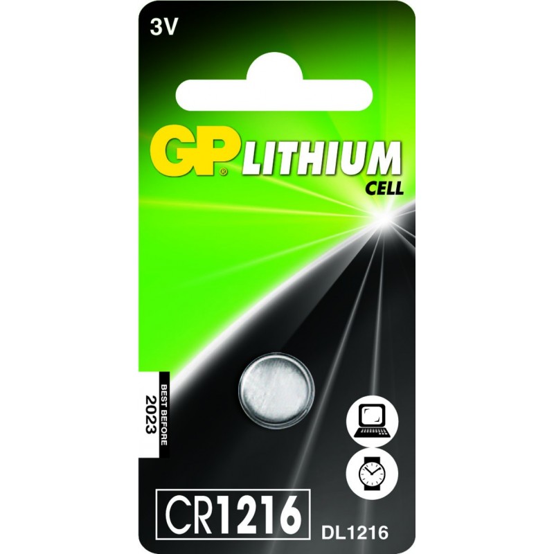 Blister 1 pile CR1216 llithium GP