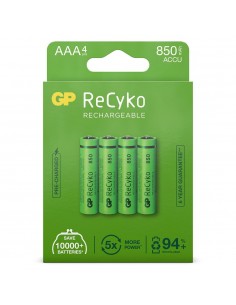 AAA batterij Oplaadbaar GP NiMH 850 mAh ReCyko 1,2V 4 stuks
