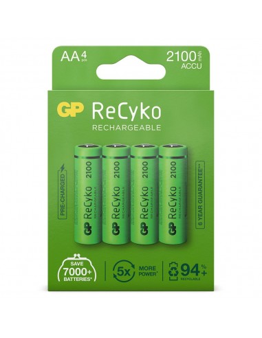 AA batterij Oplaadbaar GP NiMH 2100 mAh ReCyko 1,2V 4 stuks