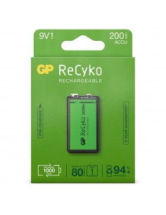 9V batterij Oplaadbaar GP NiMH 200 mAh ReCyko 8,4V 1 stuk