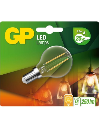 Ampoule LED GP 078104 E14 A45Mini  Globe Filament 2,5W 1 pièce