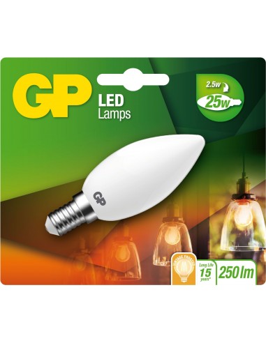 Ampoule LED GP 080411 E14 B35 Bougie  Flamme Frosted 2,5W 1 pièce