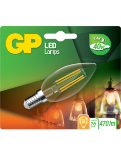 Ampoule LED GP 078128 E14 B35 Bougie  Filament 4W 1 pièce