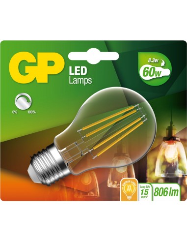 Ampoule LED GP 078234 E27 A60 Classic Filament Dimable 8,3W 1 pièce