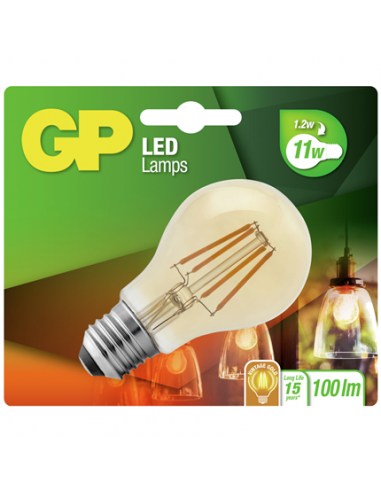Ampoule LED GP 087434 E27 A60 Classic Filament Gold 1,2W 1 pièce