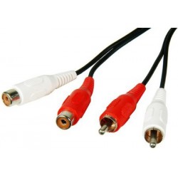 Câble 2 cinchs M/F 1.3m sous blister