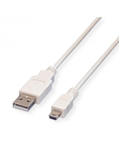 USB 2.0 kabel, type A   - 5-Pin Mini , wit, 1,8 m