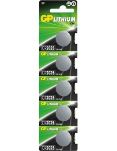 CR2025 GP Lithium Pile bouton 3V 5 pièces