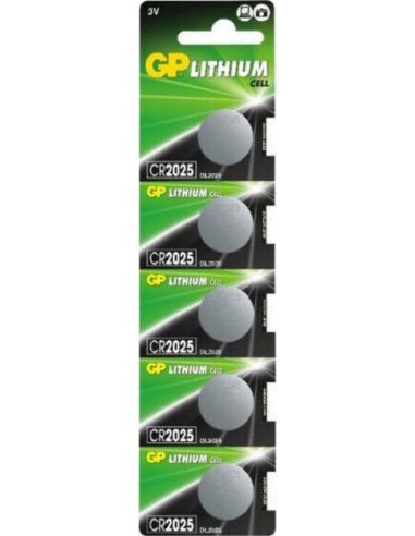 CR2025 GP Lithium Pile bouton 3V 5 pièces