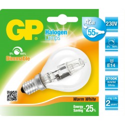 GP Ampoule Halogène Mini Globe E14 20W 25W