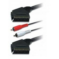 Câble péritel mâle/2cinchs audio out 2m50