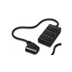 Câble péritel mâle/mâle + 2 cinchs audio out 1m50 en vrac